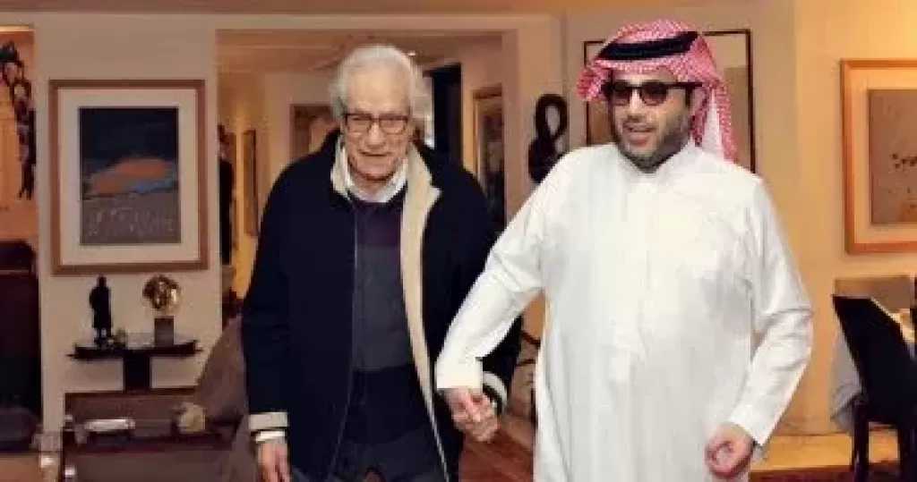 تركي آل الشيخ فى زيارة خاصة لفاروق حسنى بالقاهرة