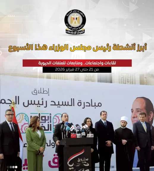 بالإنفوجراف أبرز أنشطة رئيس مجلس الوزراء هذا الأسبوع