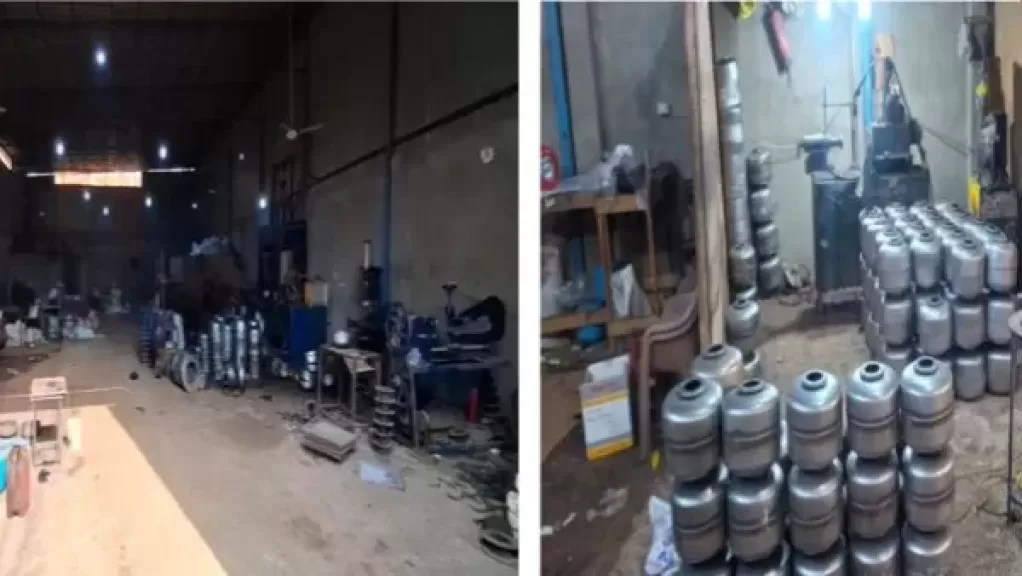 الأمن يداهم مصنع لإنتاج بالونات المواتير المغشوشة في المرج