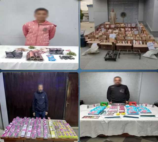 ضبط 1.5 مليون قطعة ألعاب نارية خلال حملات أمنية موسعة بعدة محافظات