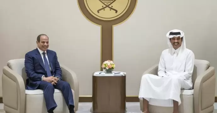 الرئيس السيسي وأمير قطر يؤكدان رفضهما لأي أعمال عسكرية توسع دائرة الصراع