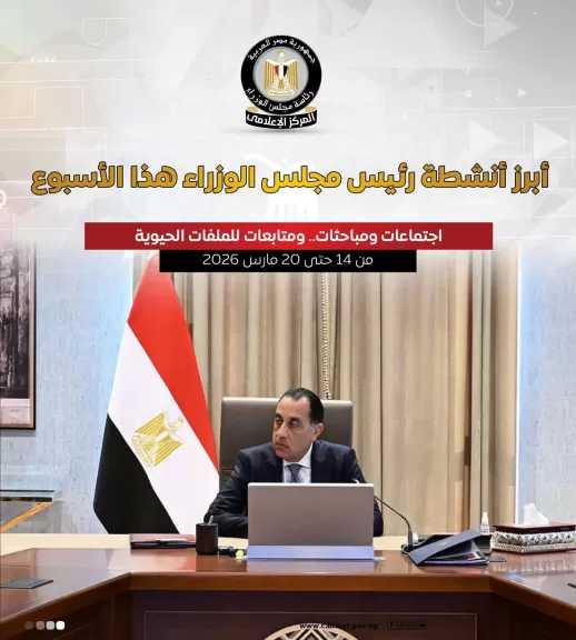 المركز الإعلامي لمجلس الوزراء يستعرض بالإنفوجراف أبرز الأنشطة هذا الأسبوع