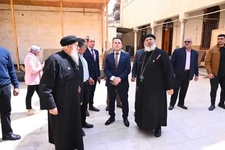 محافظ الغربية يتفقد مسار العائلة المقدسة وكنيسة العذراء الأثرية بسمنود