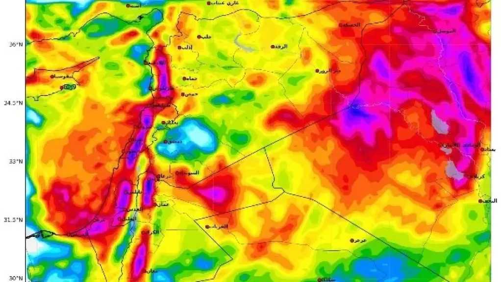 المركز العربي للمناخ: منخفض جوي عميق يُهدّد المنطقة.. أمطار غزيرة وسيول مُحتملة