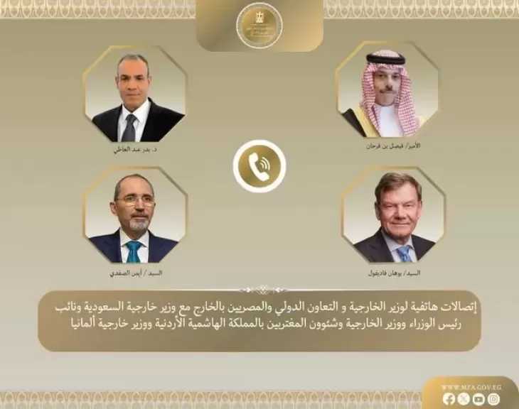 وزير الخارجية يبحث هاتفيا مع نظرائه الألماني والسعودي والأردني جهود خفض التصعيد