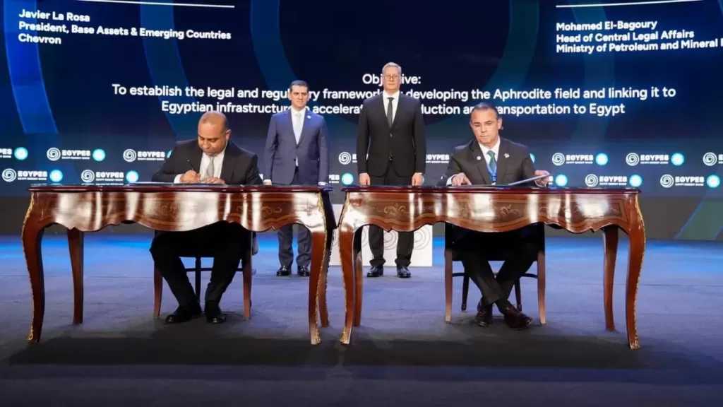 وزير البترول ونظيره القبرصي يشهدان توقيع اتفاقية هامة لتسريع ربط حقل “أفروديت” بمصر