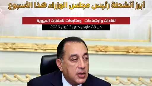 المركز الإعلامي لمجلس الوزراء يستعرض بالإنفوجراف أبرز أنشطة هذا الأسبوع