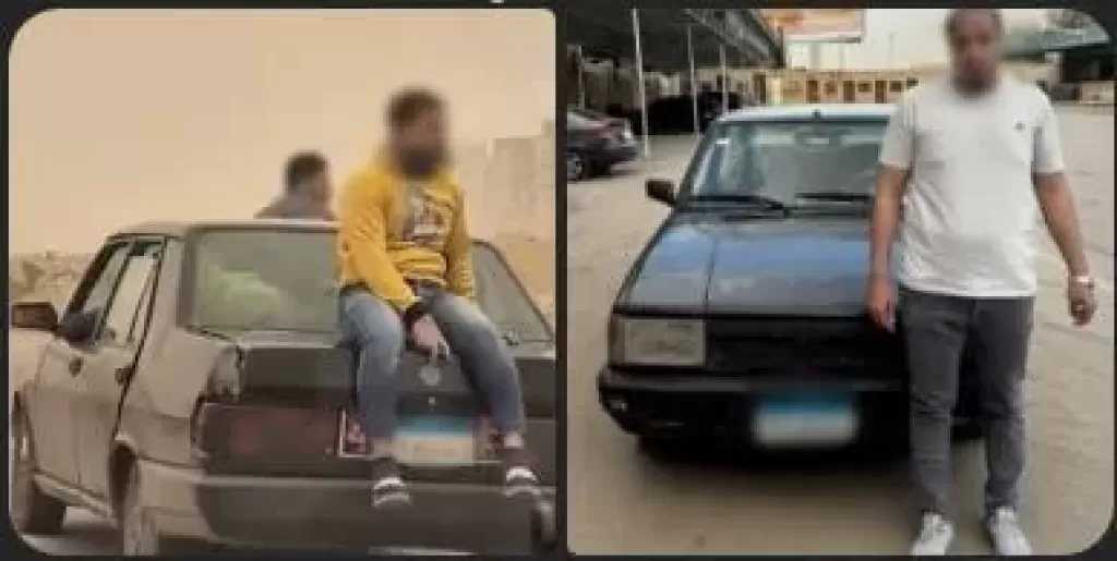 ضبط شخص سمح لآخرين بالجلوس أعلى سيارة حال سيرها بمدينة الشروق