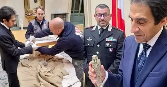 سفير مصر في إيطاليا يعلن استعادة قطع أثرية ونقلها إلى القاهرة