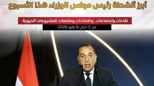 المركز الإعلامي لمجلس الوزراء يستعرض بالإنفوجراف أبرز أنشطة هذا الأسبوع