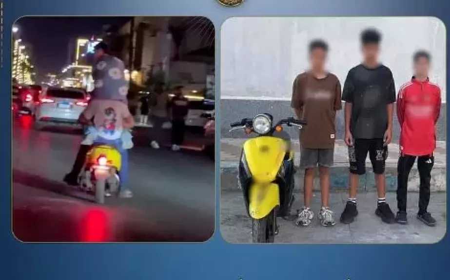 عرضوا حياتهم والآخرين للخطر.. القبض على 3 طلاب بعد حركات استعراضية بدراجة نارية في بورسعيد