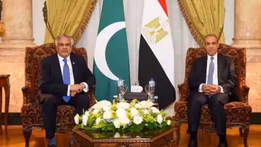 وزير الخارجية يستقبل نائب رئيس الوزراء ووزير خارجية باكستان