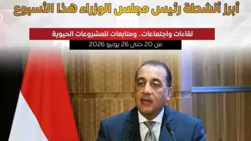المركز الإعلامي لمجلس الوزراء يستعرض بالإنفوجراف أبرز الأنشطة هذا الأسبوع