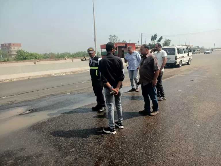 ​الانتهاء من إصلاح كسر بخط مياه بطريق «الزقازيق - ههيا»