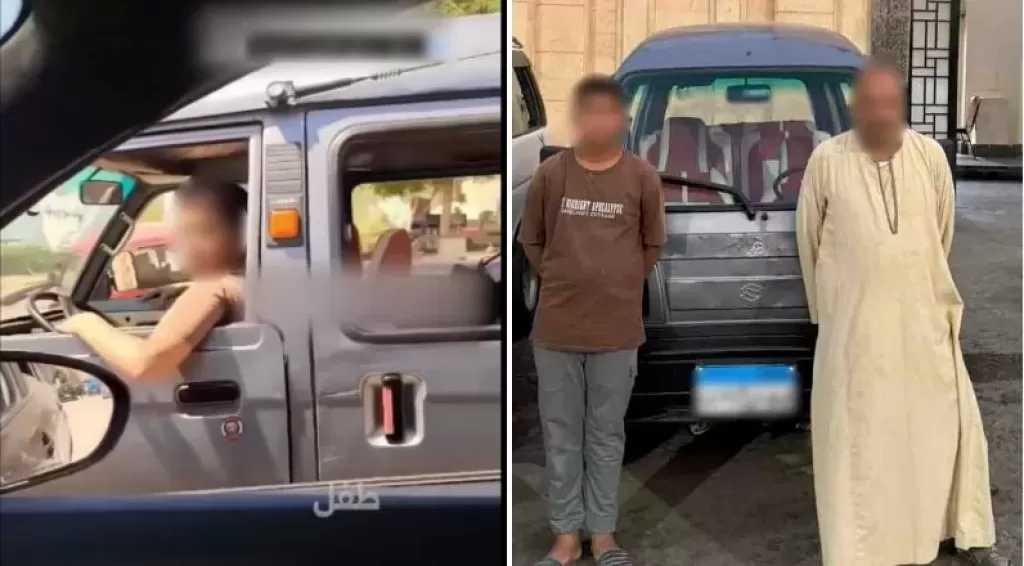 ضبط طالب ووالده لقيادته سيارة فان معرضا حياته والمواطنين للخطر بالجيزة