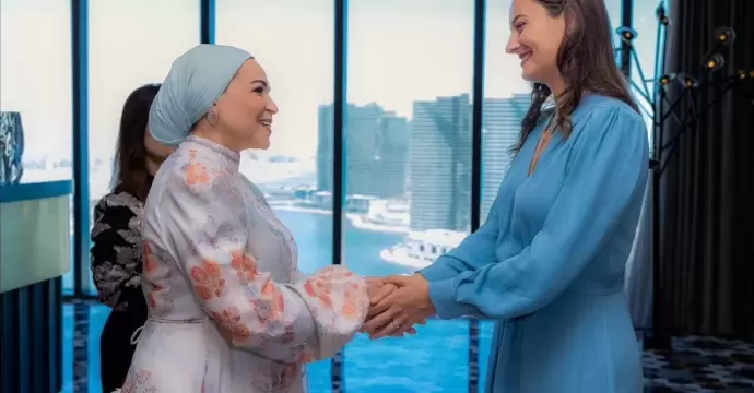 السيدة انتصار السيسي تلتقي ميلينا ميلاتوفيتش السيدة الأولى لجمهورية الجبل الأسود