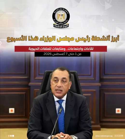 المركز الإعلامي لمجلس الوزراء يستعرض بالإنفوجراف أبرز أنشطة هذا الأسبوع