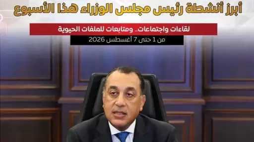 المركز الإعلامي لمجلس الوزراء يستعرض بالإنفوجراف أبرز أنشطة هذا الأسبوع