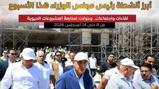 المركز الإعلامي لمجلس الوزراء يستعرض بالإنفوجراف أبرز أنشطة هذا الأسبوع