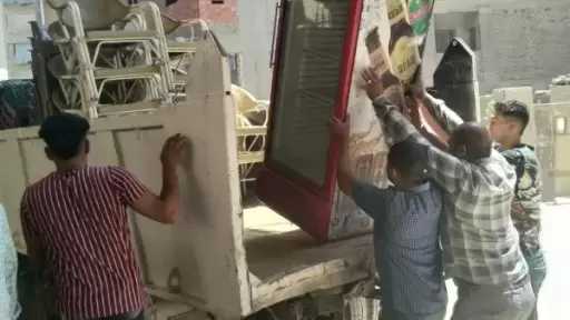 رفع 330 حالة اشغال خلال حملة أسفل محور عمرو بن العاص في الهرم