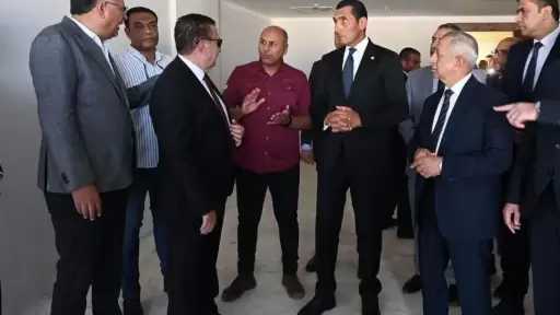 وزير الشباب والرياضة ومحافظ بورسعيد يتفقدان استاد النادي المصري ويوجهان بسرعة الانتهاء وفق الجداول الزمنية