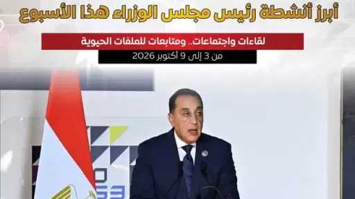 بالإنفوجراف.. المركز الإعلامي لمجلس الوزراء يستعرض أبرز أنشطة هذا الأسبوع