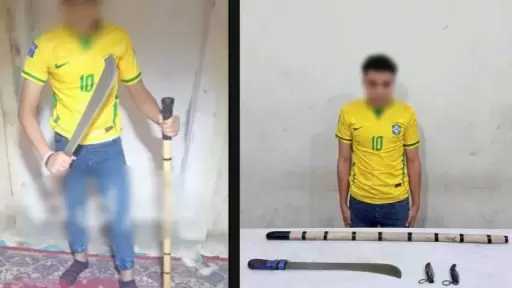 ضبط طالب نشر فيديو بأسلحة بيضاء وعبارات خادشة للحياء بالبحيرة